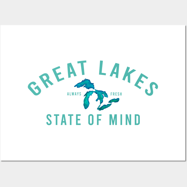 Great Lakes State of Mind Blue Lakes Wall Art by GreatLakesLocals